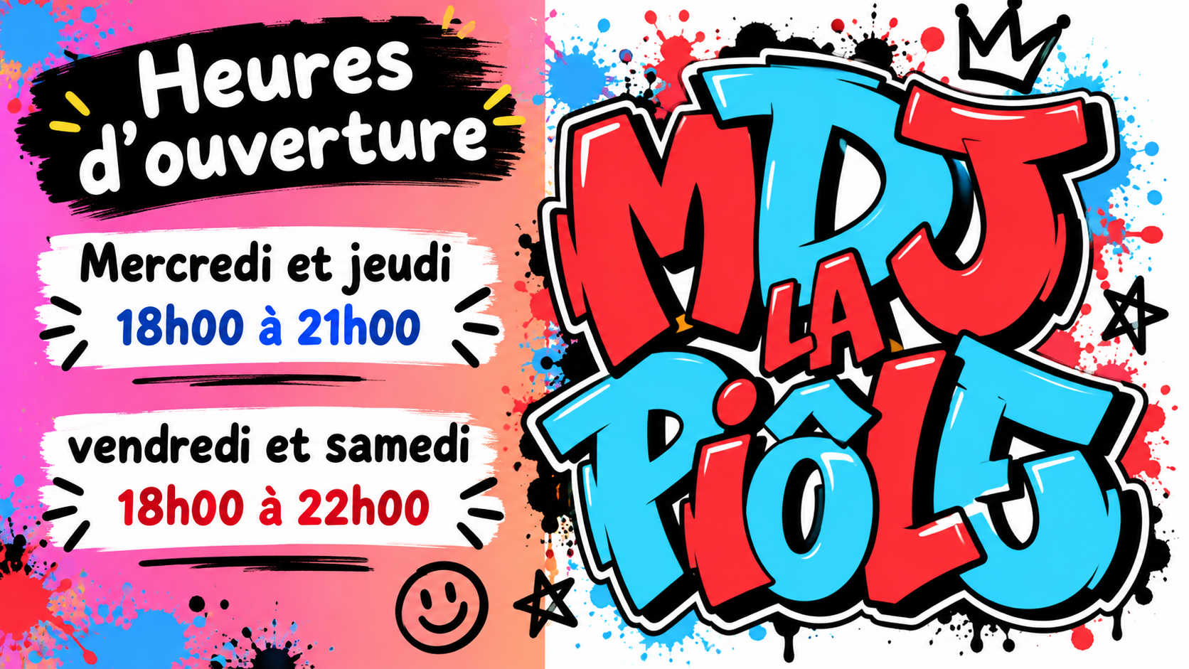 Affiche graffiti colorée MDJ La Piôle